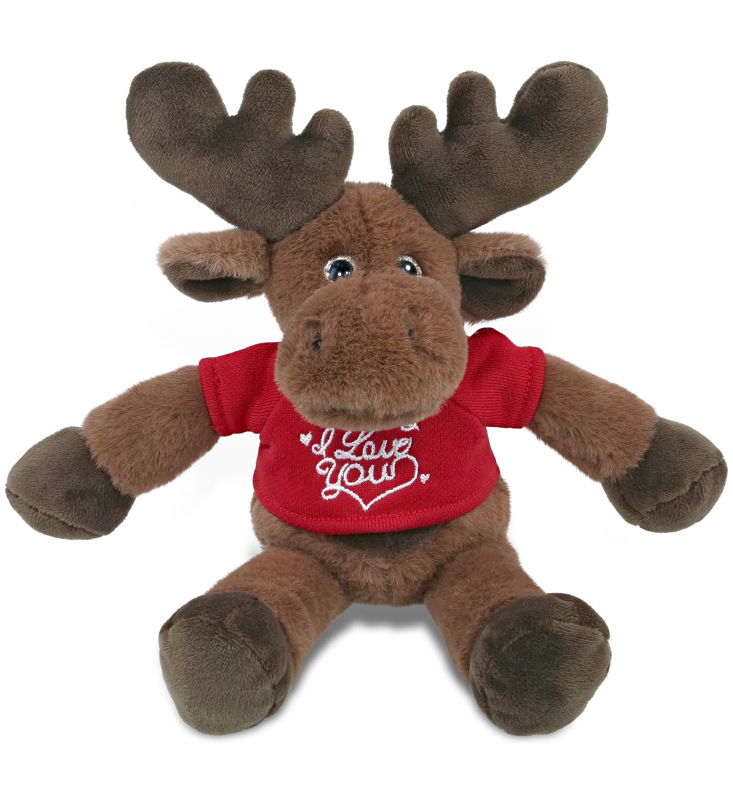 PLUSH I LOVE YOU RED SHIRT- SUPER-SOFT PLUSH - LONG LEG MOOSE 10.5"