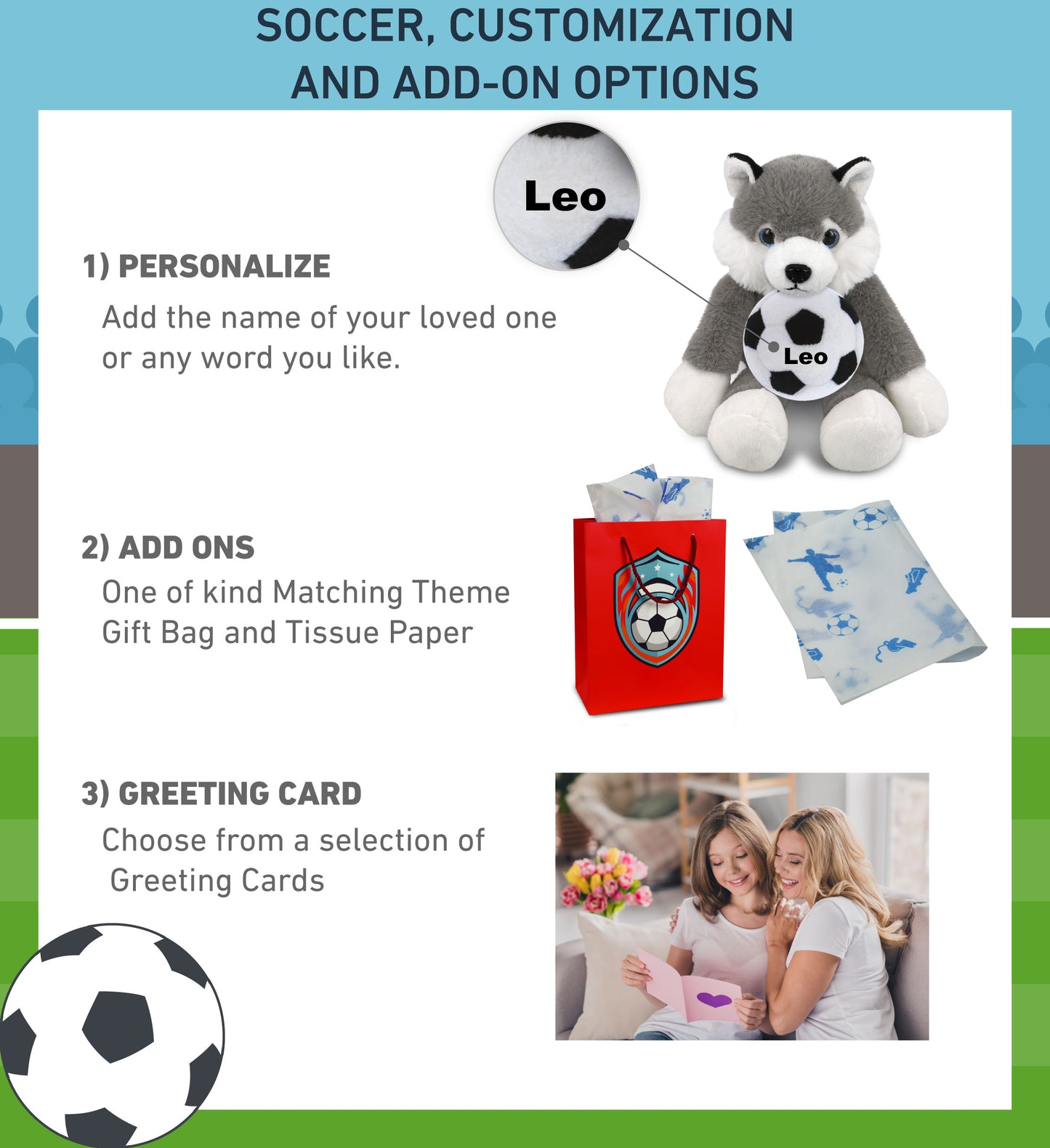 SUPER-SOFT PLUSH - LONG LEG HUSKY 10.5" WITH SOCCER PLUSH