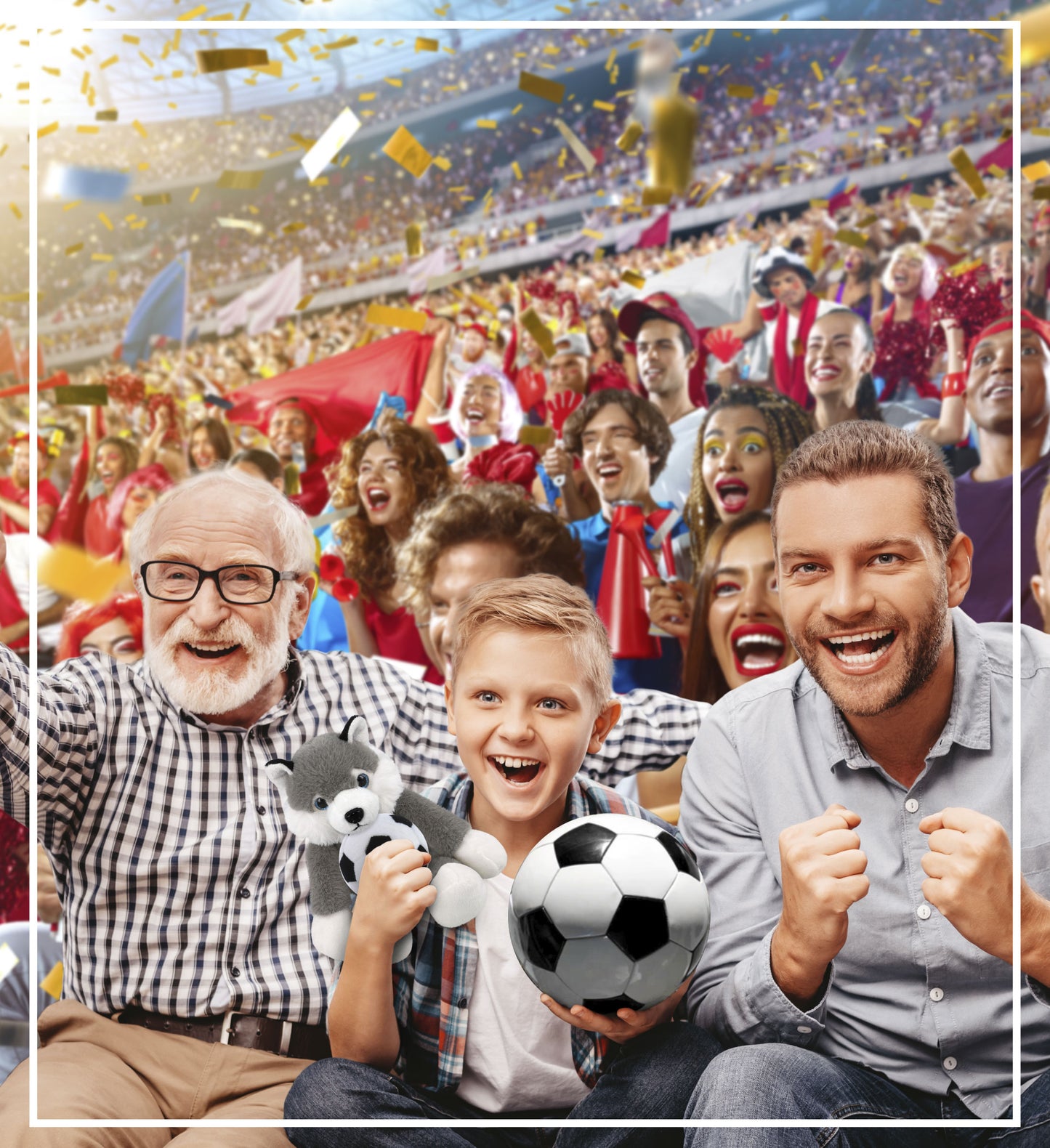 SUPER-SOFT PLUSH - LONG LEG HUSKY 10.5" WITH SOCCER PLUSH