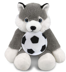 SUPER-SOFT PLUSH - LONG LEG HUSKY 10.5" WITH SOCCER PLUSH