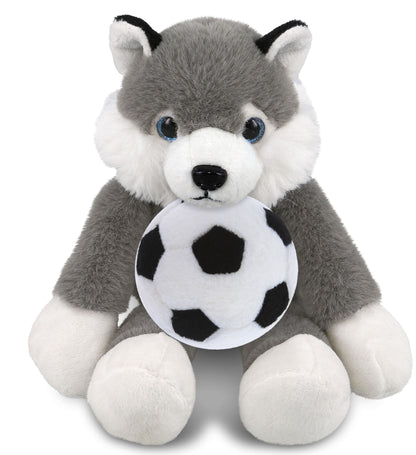 SUPER-SOFT PLUSH - LONG LEG HUSKY 10.5" WITH SOCCER PLUSH