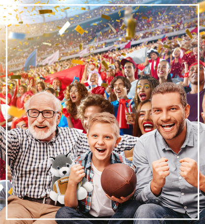 SUPER-SOFT PLUSH - LONG LEG HUSKY 10.5" WITH FOOTBALL PLUSH