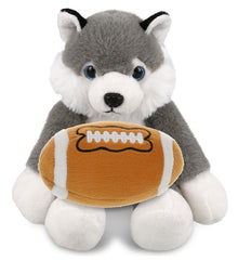 SUPER-SOFT PLUSH - LONG LEG HUSKY 10.5" WITH FOOTBALL PLUSH