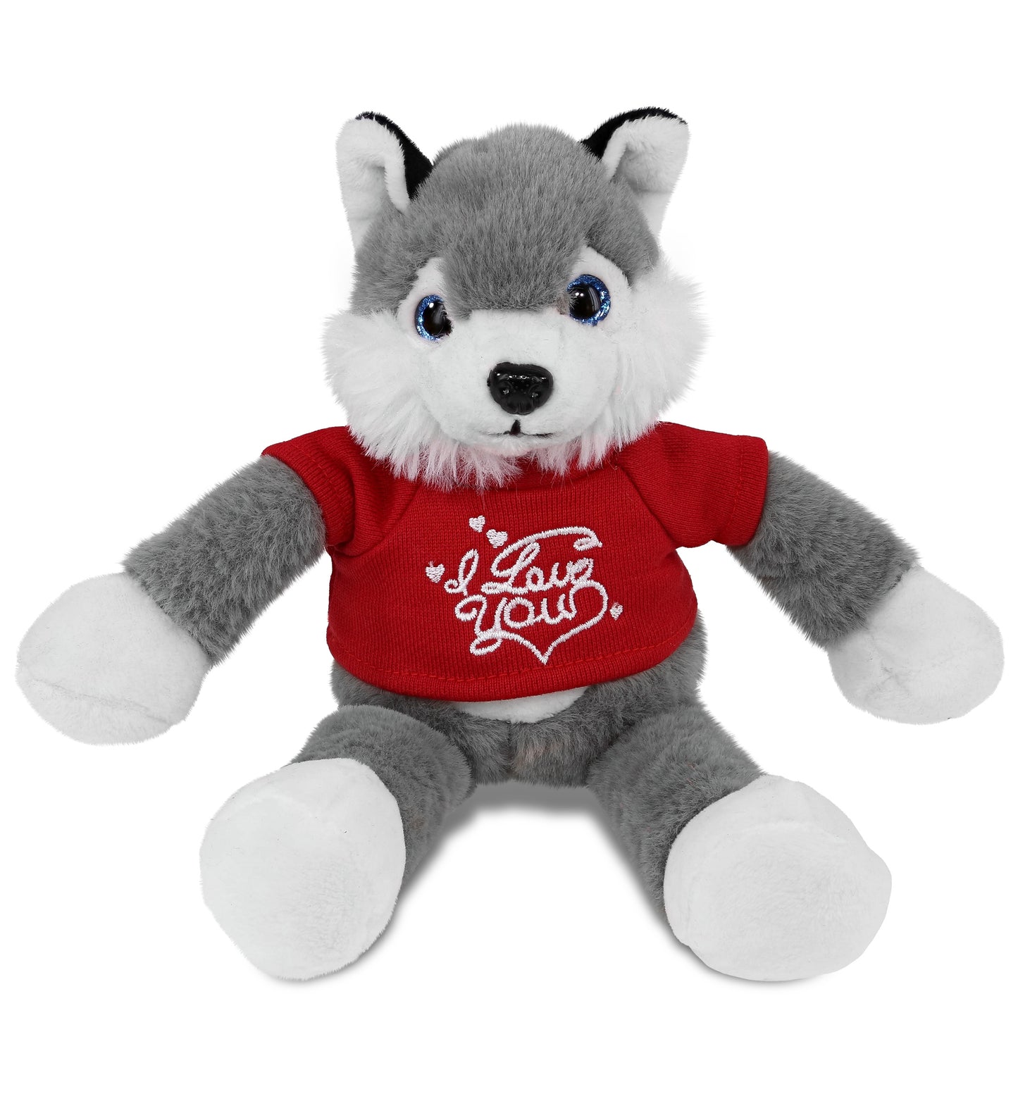 PLUSH I LOVE YOU RED SHIRT- SUPER-SOFT PLUSH - LONG LEG HUSKY 10.5"