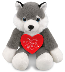 PLUSH I LOVE YOU RED HEART - SUPER-SOFT PLUSH - LONG LEG HUSKY 10.5"