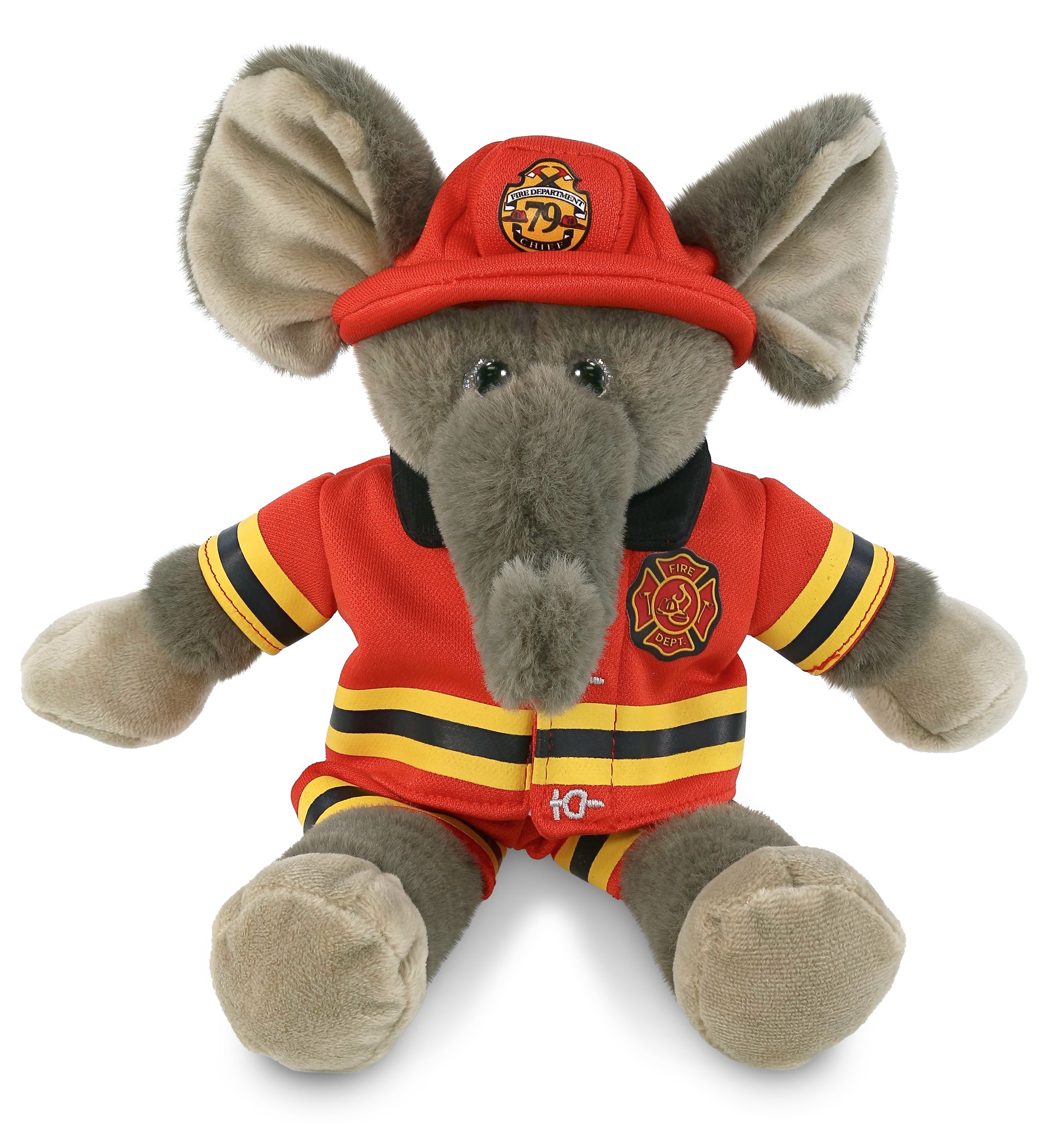 PLUSH FIREMAN - SUPER-SOFT PLUSH - LONG LEG ELEPHANT 10.5"