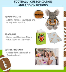 SUPER-SOFT PLUSH - LONG LEG ELEPHANT 10.5" WITH FOOTBALL PLUSH