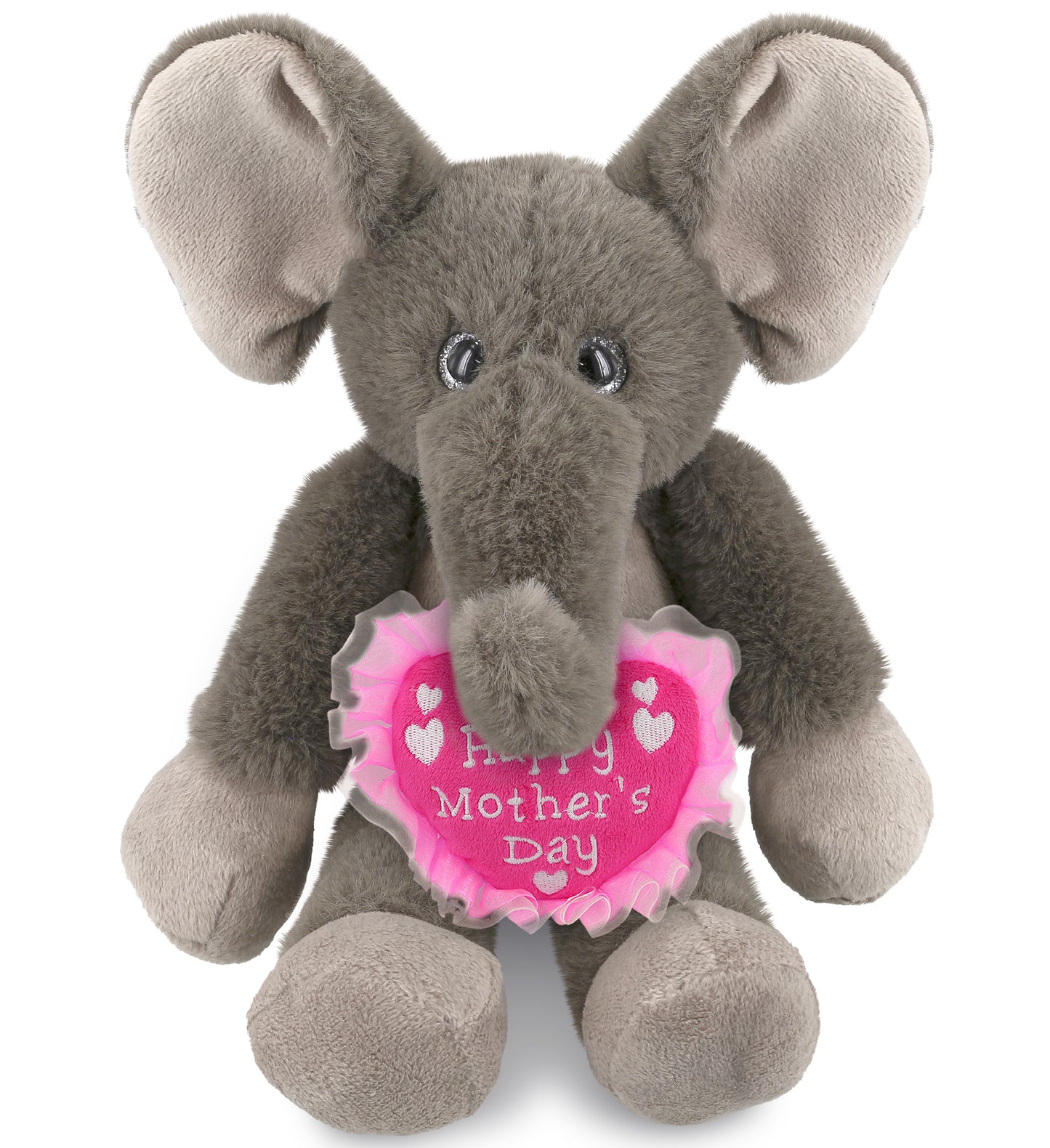 PLUSH MOTHERS DAY HEART - SUPER-SOFT PLUSH - LONG LEG ELEPHANT 10.5"