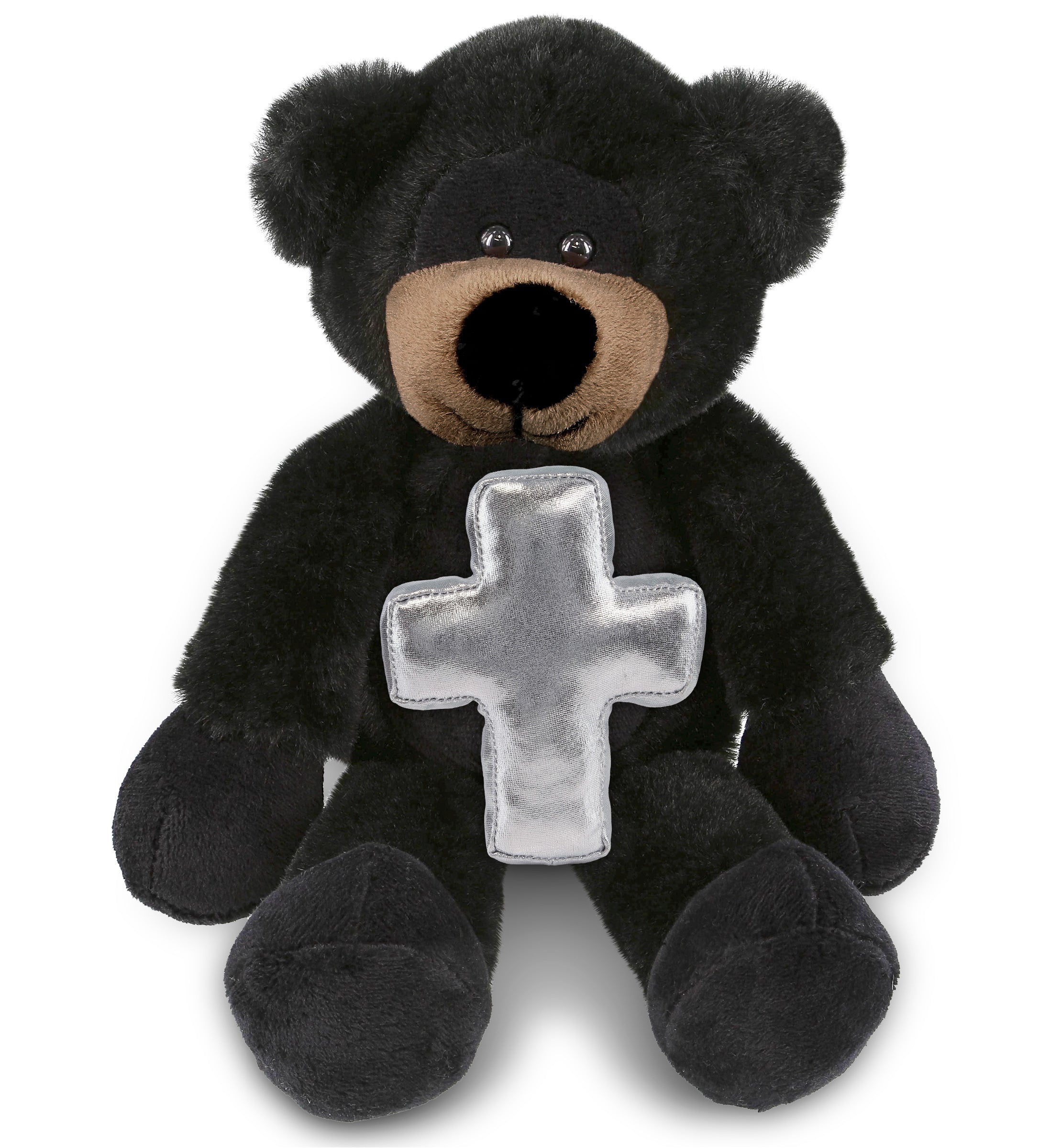 PLUSH CROSS - SUPER-SOFT PLUSH - LONG LEG BLACK BEAR 10.5"