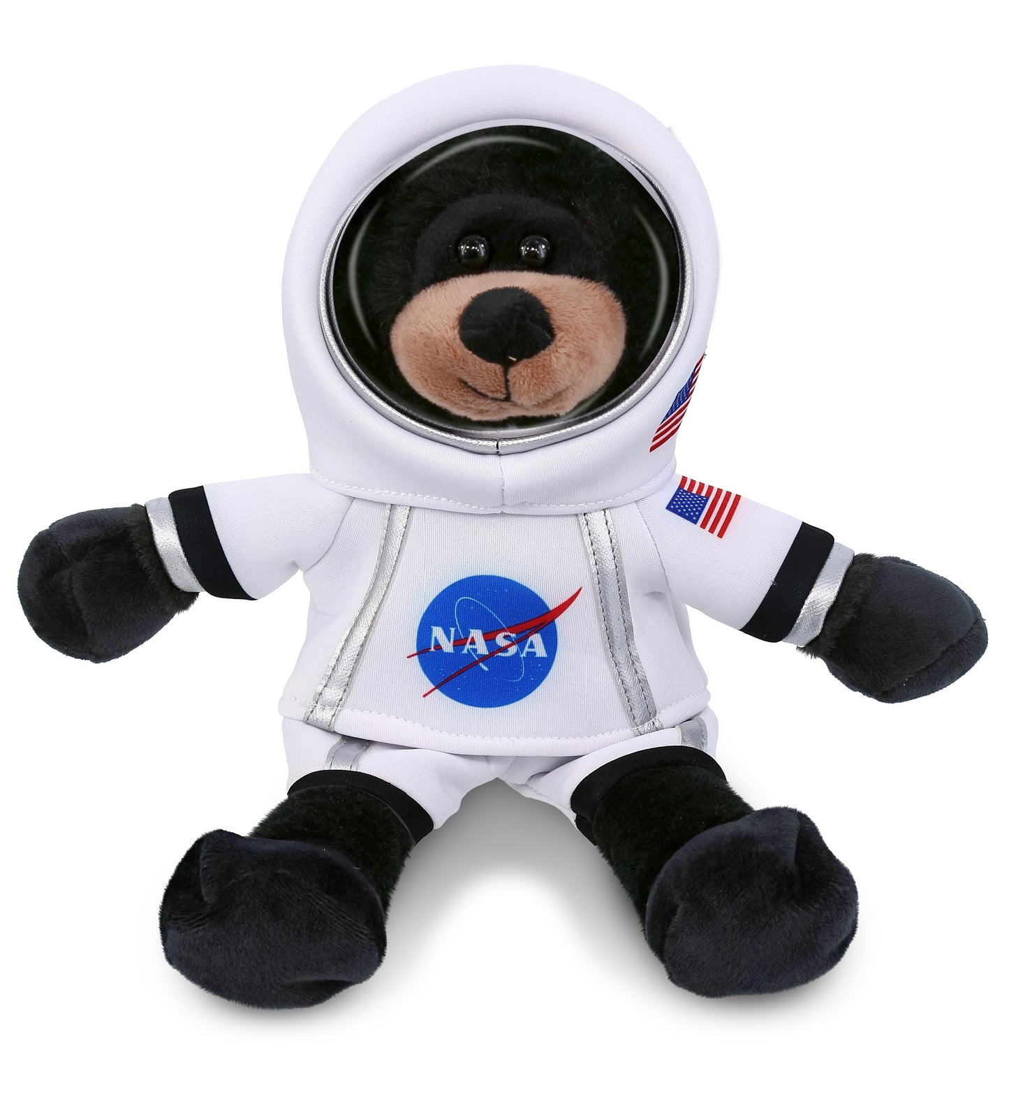 PLUSH ASTRONAUT - SUPER-SOFT PLUSH - LONG LEG BLACK BEAR 10.5"