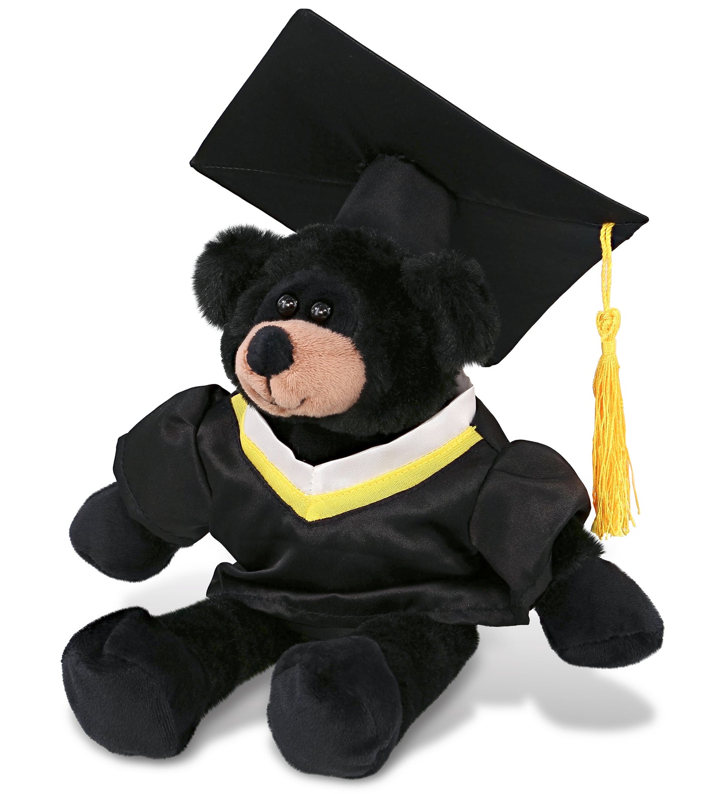 PLUSH GRADUATION - SUPER-SOFT PLUSH - LONG LEG BLACK BEAR 10.5"