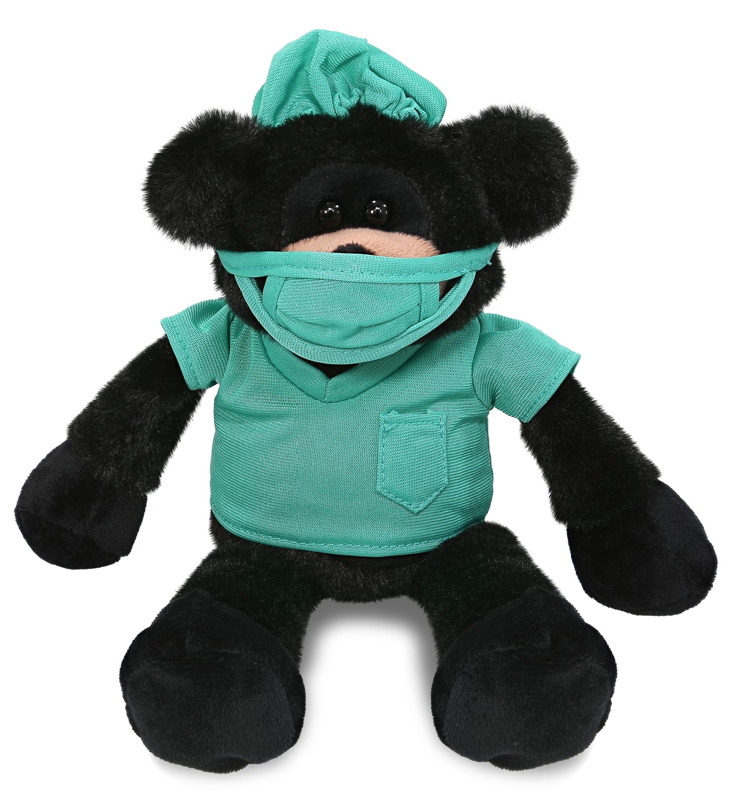 PLUSH DOCTOR - SUPER-SOFT PLUSH - LONG LEG BLACK BEAR 10.5"