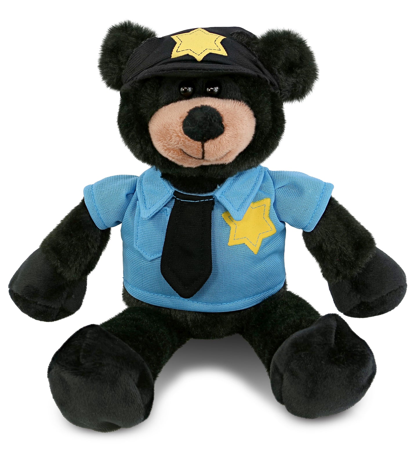 PLUSH POLICE - SUPER-SOFT PLUSH - LONG LEG BLACK BEAR 10.5"