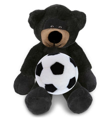 SUPER-SOFT PLUSH - LONG LEG BLACK BEAR 10.5" WITH SOCCER PLUSH