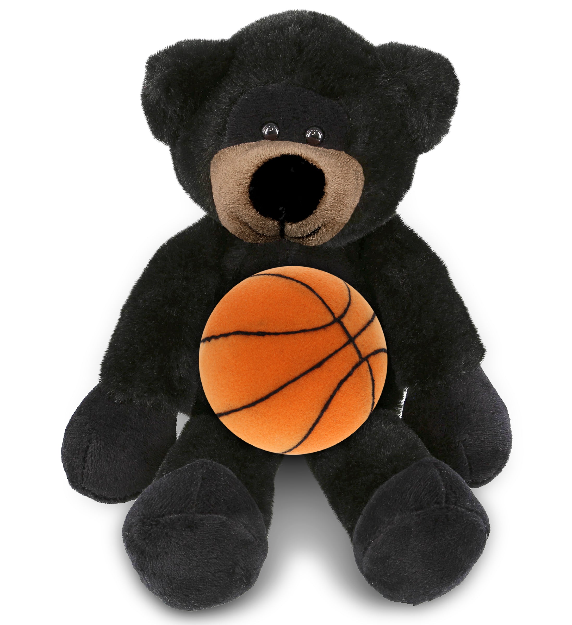 PLUSH BASKETBALL - SUPER-SOFT PLUSH - LONG LEG BLACK BEAR 10.5"