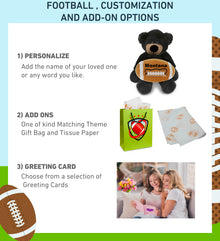 SUPER-SOFT PLUSH - LONG LEG BLACK BEAR 10.5" WITH FOOTBALL PLUSH