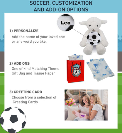 SUPER-SOFT PLUSH - LONG LEG LAMB 10.5" WITH SOCCER PLUSH