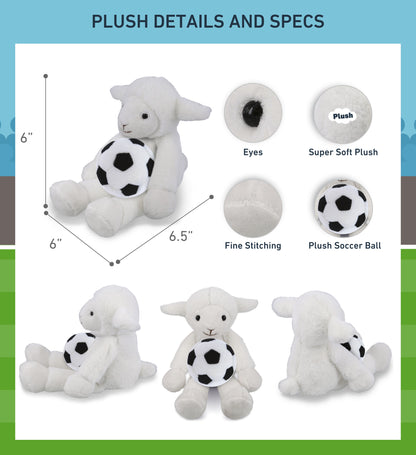 SUPER-SOFT PLUSH - LONG LEG LAMB 10.5" WITH SOCCER PLUSH