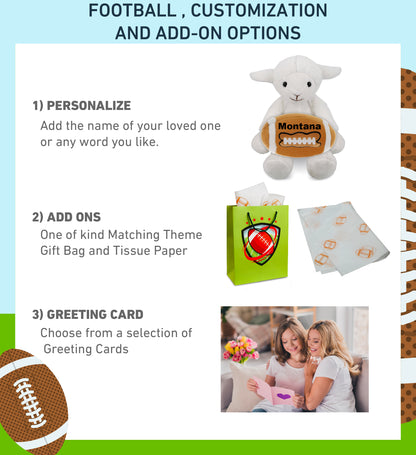 SUPER-SOFT PLUSH - LONG LEG LAMB 10.5" WITH FOOTBALL PLUSH
