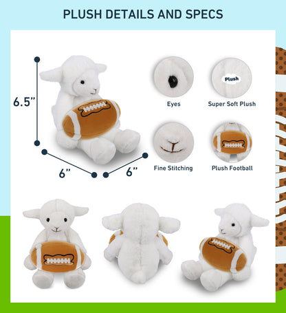 SUPER-SOFT PLUSH - LONG LEG LAMB 10.5" WITH FOOTBALL PLUSH