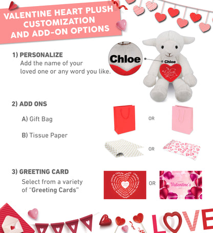 PLUSH I LOVE YOU RED HEART - SUPER-SOFT PLUSH - LONG LEG LAMB 10.5"