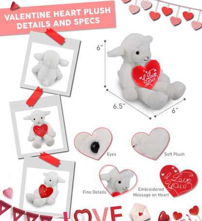 PLUSH I LOVE YOU RED HEART - SUPER-SOFT PLUSH - LONG LEG LAMB 10.5"