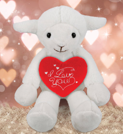 PLUSH I LOVE YOU RED HEART - SUPER-SOFT PLUSH - LONG LEG LAMB 10.5"