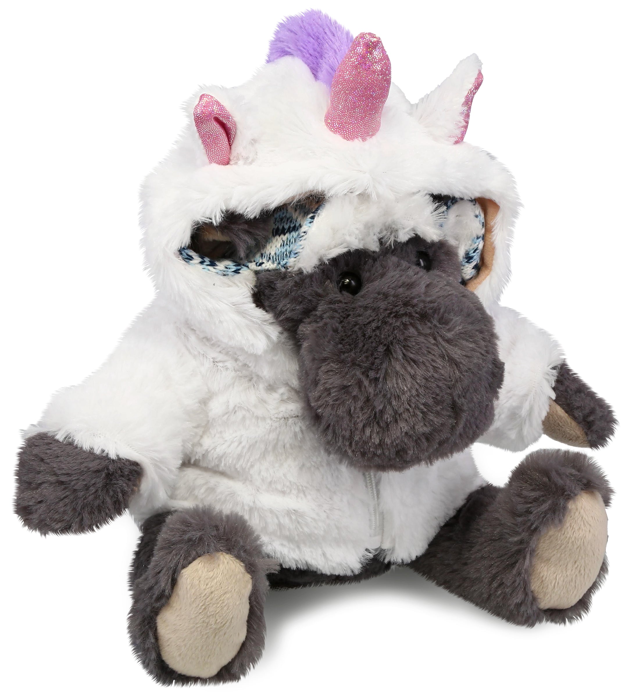 PLUSH UNICORN - SUPER SOFT PLUSH WITH CLOTHES  - GREY MOOSE