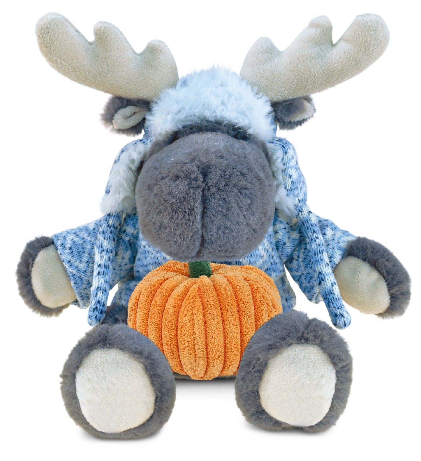 PLUSH PUMPKIN - SUPER SOFT PLUSH WITH CLOTHES  - GREY MOOSE