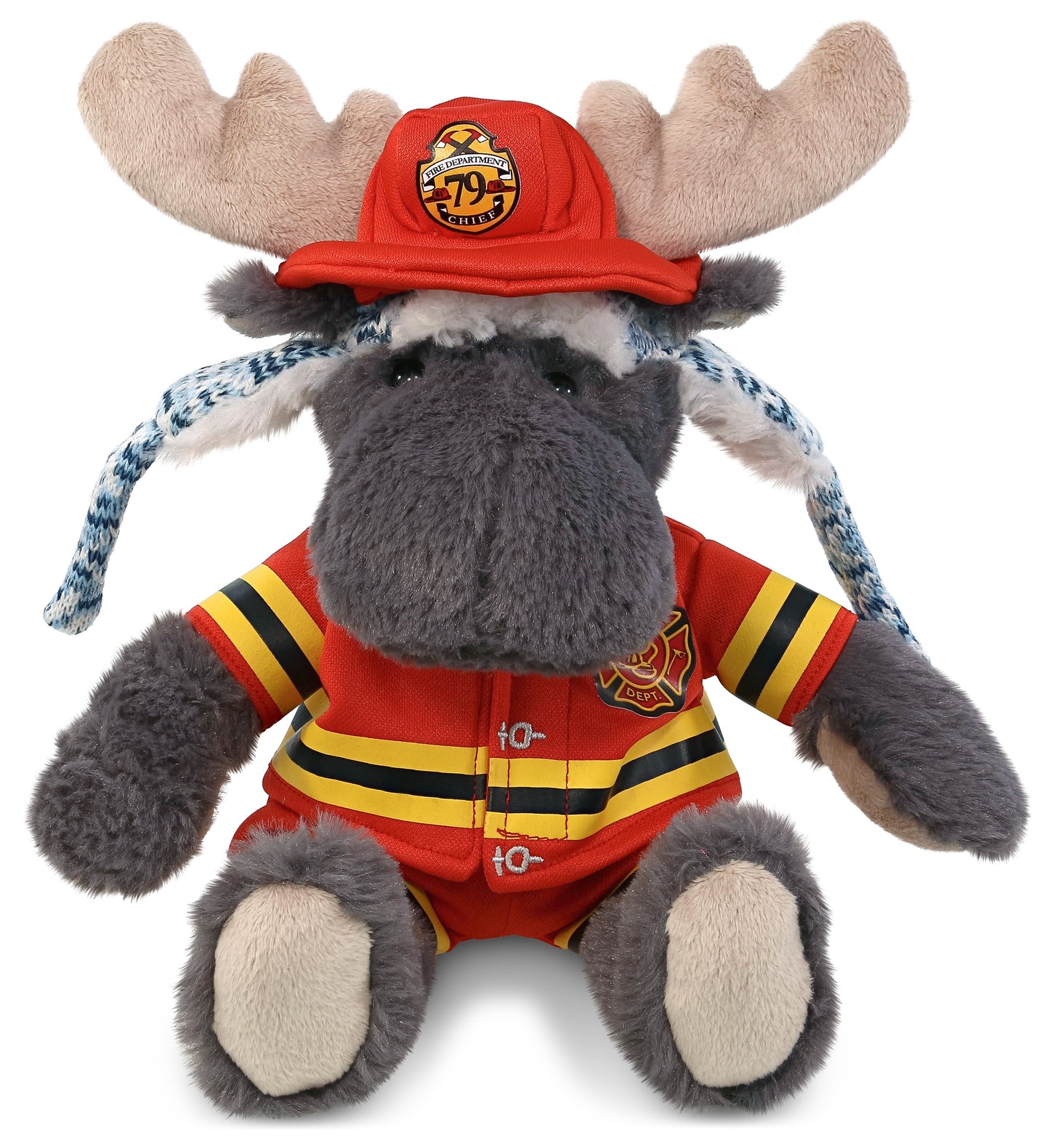 PLUSH FIREMAN - SUPER SOFT PLUSH WITH CLOTHES  - GREY MOOSE