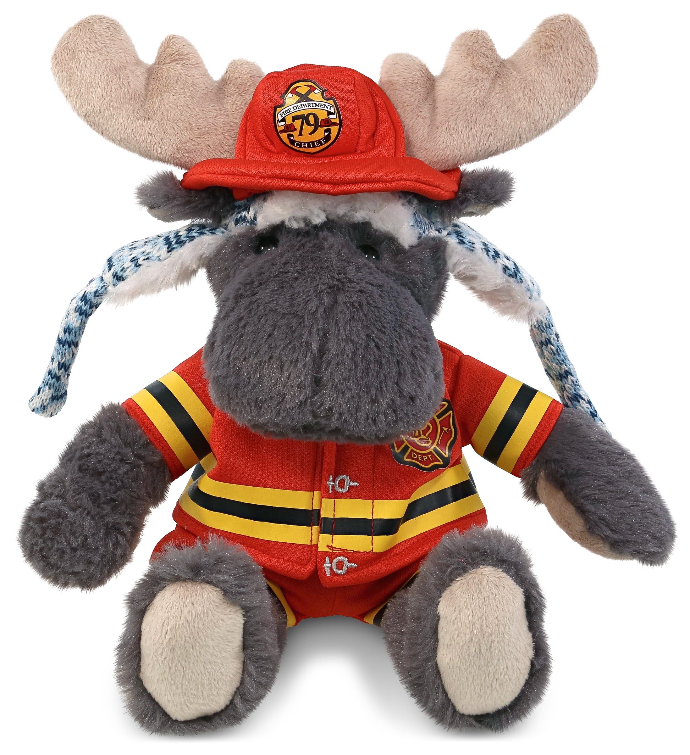PLUSH FIREMAN - SUPER SOFT PLUSH WITH CLOTHES  - GREY MOOSE