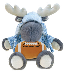 SUPER SOFT PLUSH WITH CLOTHES - GREY MOOSE WITH FOOTBALL PLUSH