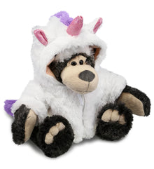 PLUSH UNICORN - SUPER SOFT PLUSH WITH CLOTHES  - BLACK BEAR