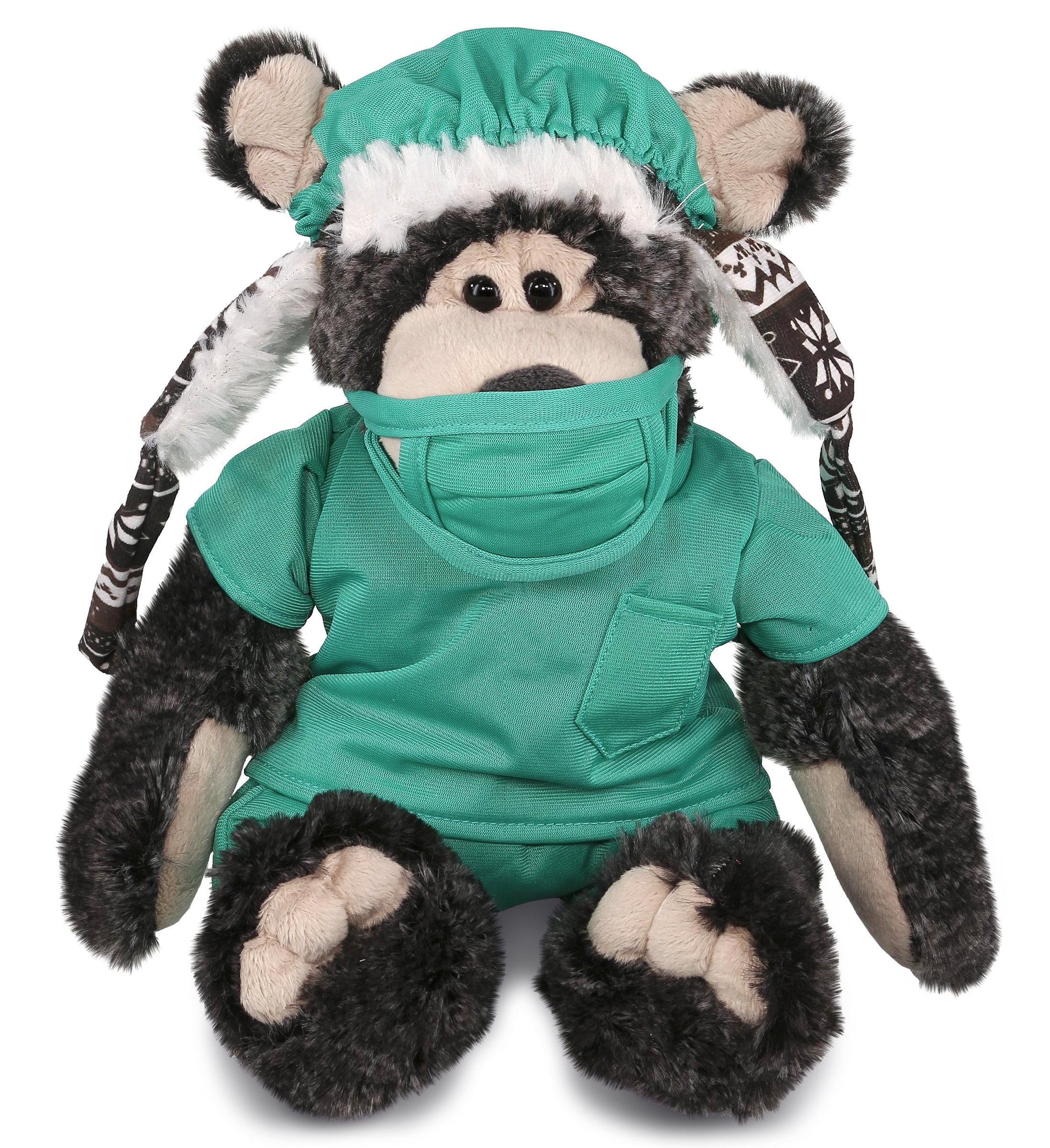 PLUSH DOCTOR - SUPER SOFT PLUSH WITH CLOTHES  - BLACK BEAR