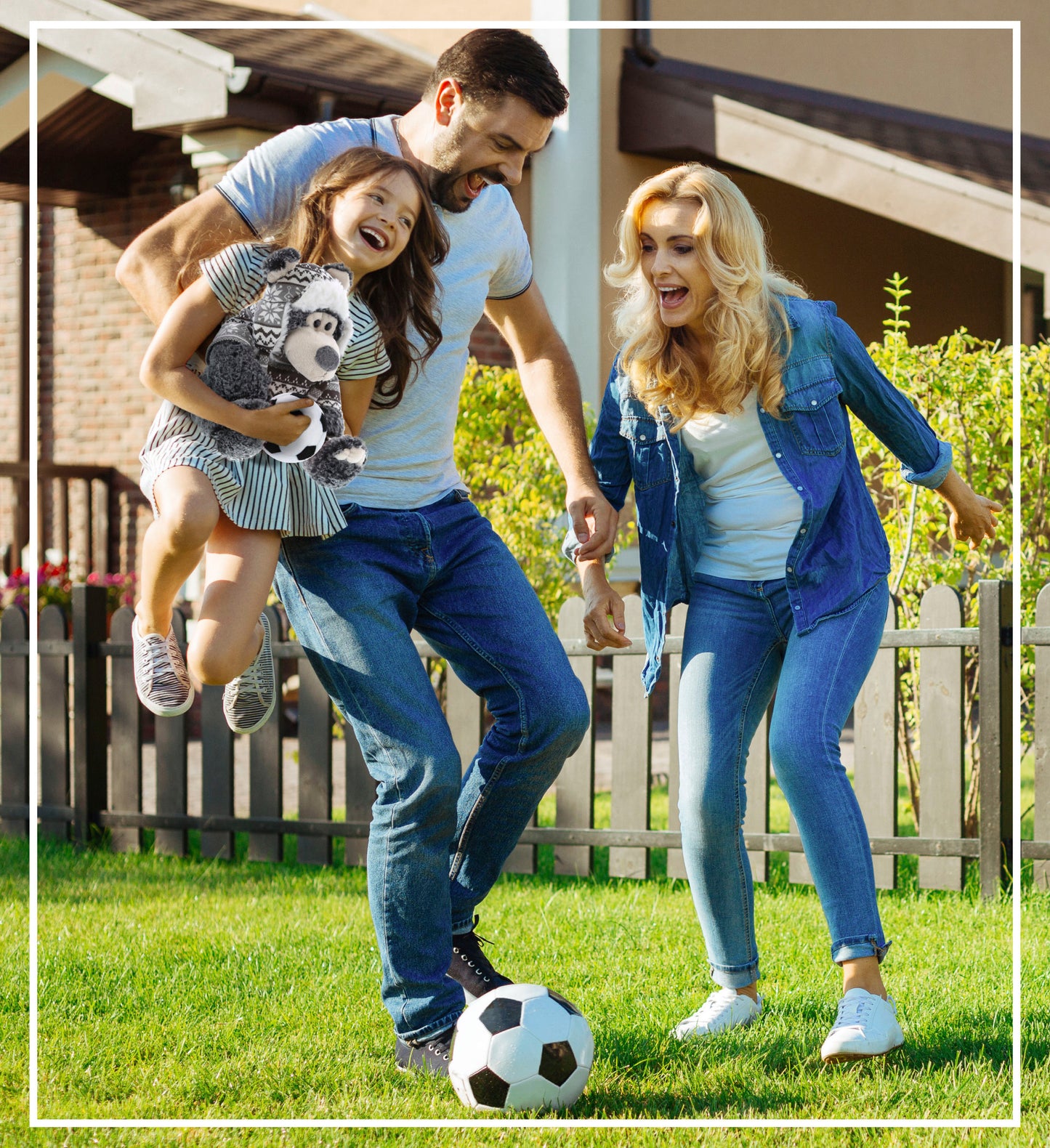SUPER SOFT PLUSH WITH CLOTHES - BLACK BEAR WITH SOCCER PLUSH