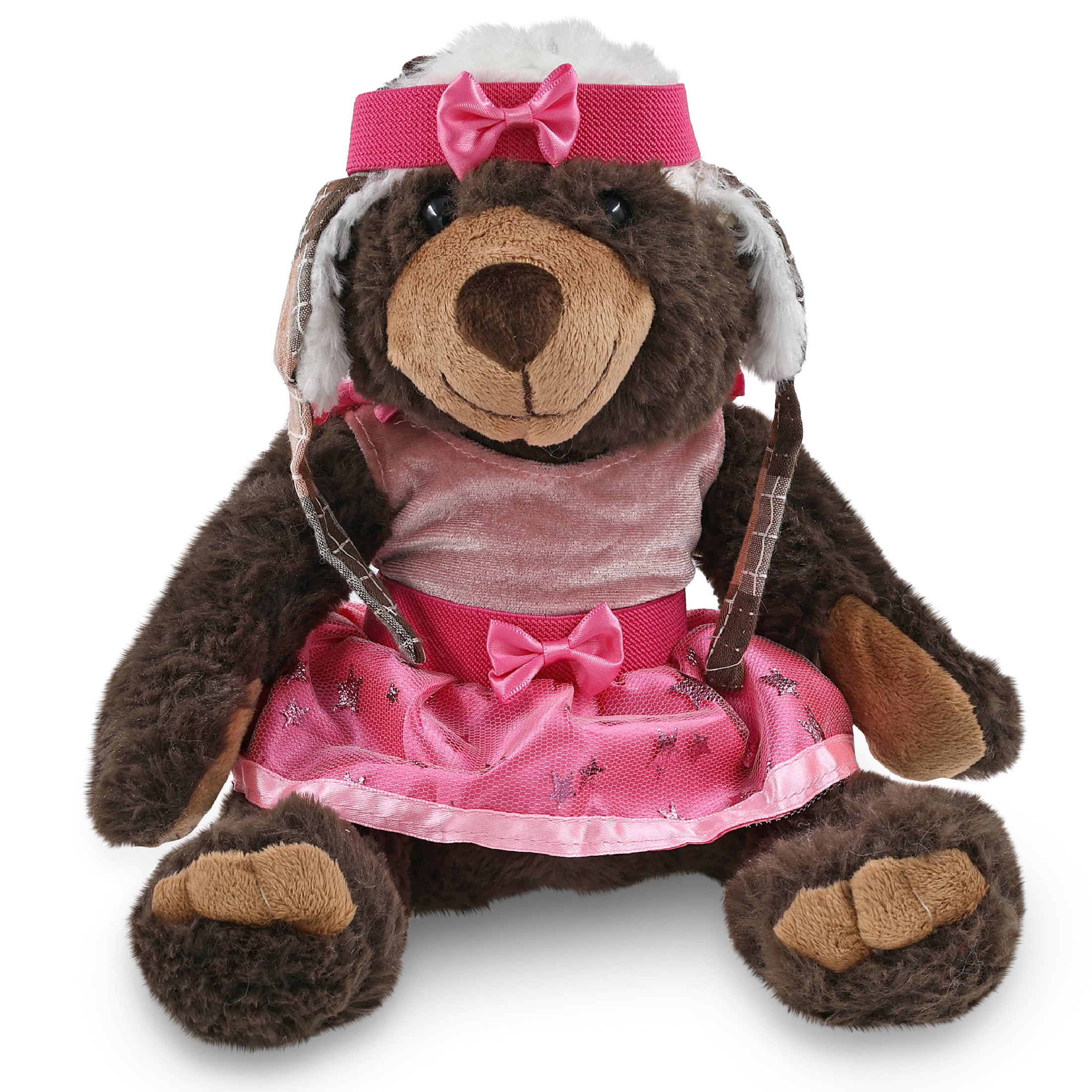 SUPER SOFT PLUSH WITH CLOTHES  - BROWN BEAR WITH BALLERINA DRESS UP