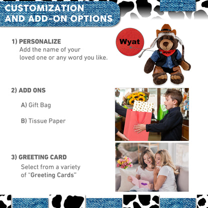 SUPER SOFT PLUSH WITH CLOTHES  - BROWN BEAR With COWBOY Dress Up