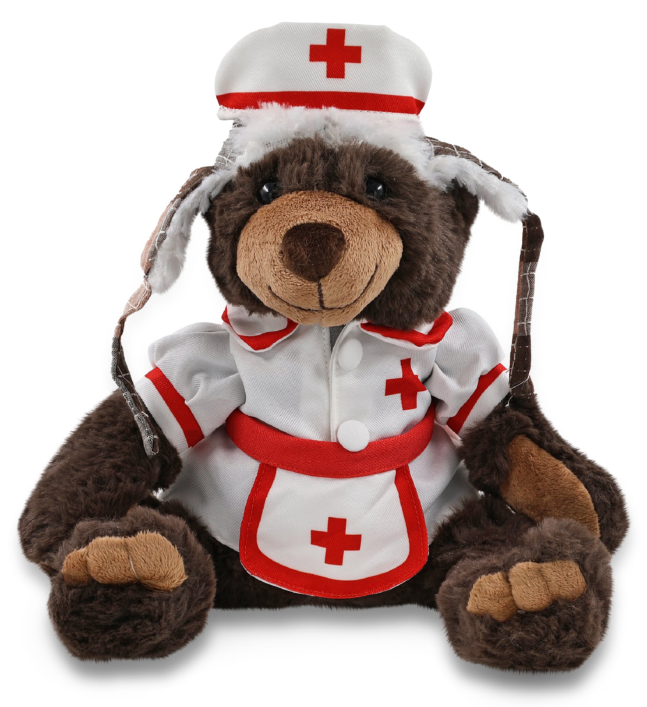 SUPER SOFT PLUSH WITH CLOTHES  - BROWN BEAR NURSE