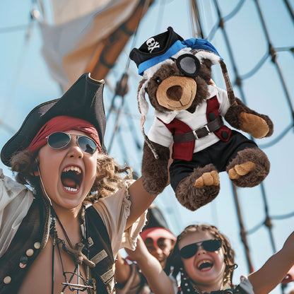 SUPER SOFT PLUSH WITH CLOTHES  - BROWN BEAR PIRATE DRESS UP