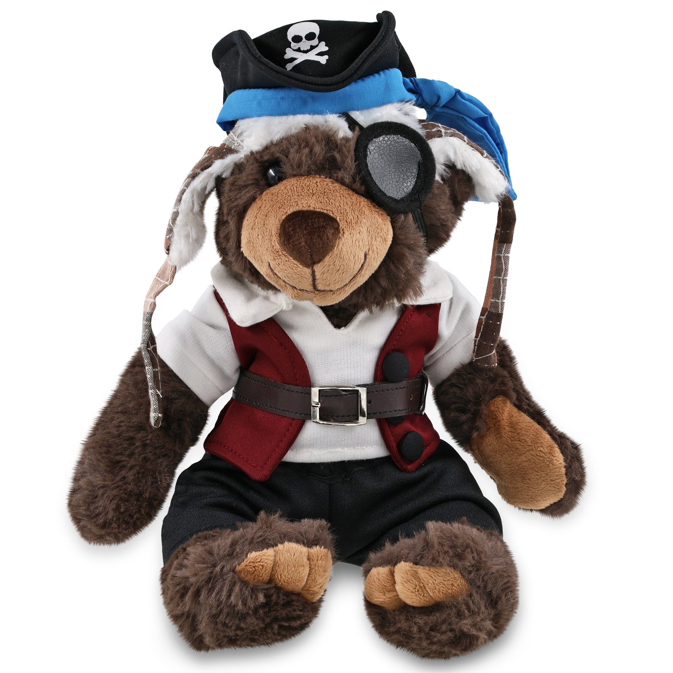 SUPER SOFT PLUSH WITH CLOTHES  - BROWN BEAR PIRATE DRESS UP