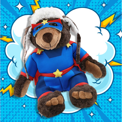 SUPER SOFT PLUSH WITH CLOTHES  - BROWN BEAR With SUPER HERO Dress Up