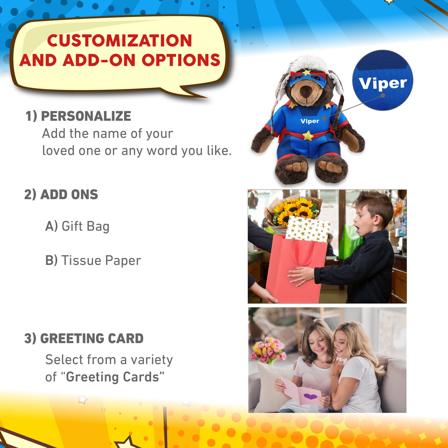 SUPER SOFT PLUSH WITH CLOTHES  - BROWN BEAR With SUPER HERO Dress Up