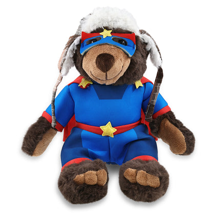 SUPER SOFT PLUSH WITH CLOTHES  - BROWN BEAR With SUPER HERO Dress Up