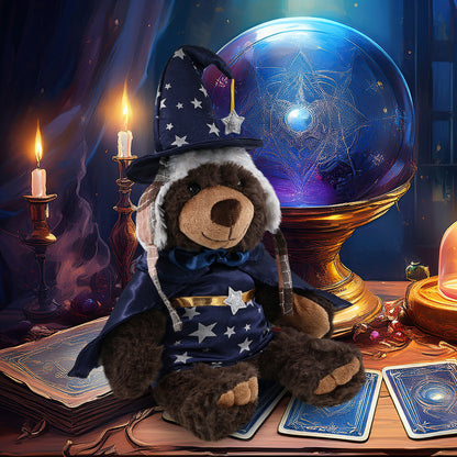 SUPER SOFT PLUSH WITH CLOTHES  - BROWN BEAR WIZARD