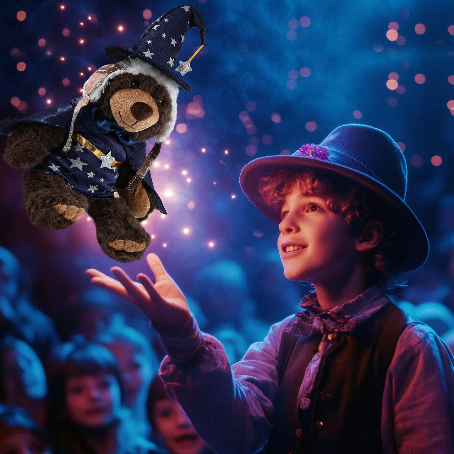 SUPER SOFT PLUSH WITH CLOTHES  - BROWN BEAR WIZARD
