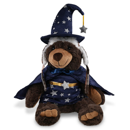 SUPER SOFT PLUSH WITH CLOTHES  - BROWN BEAR WIZARD
