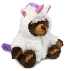 PLUSH UNICORN - SUPER SOFT PLUSH WITH CLOTHES  - BROWN BEAR