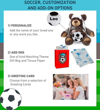 SUPER SOFT PLUSH WITH CLOTHES - BROWN BEAR WITH SOCCER PLUSH