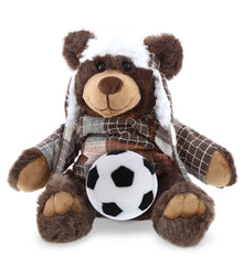 SUPER SOFT PLUSH WITH CLOTHES - BROWN BEAR WITH SOCCER PLUSH