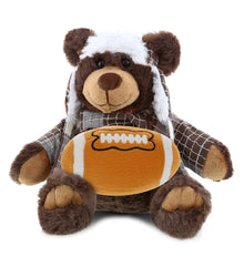 SUPER SOFT PLUSH WITH CLOTHES - BROWN BEAR WITH FOOTBALL PLUSH
